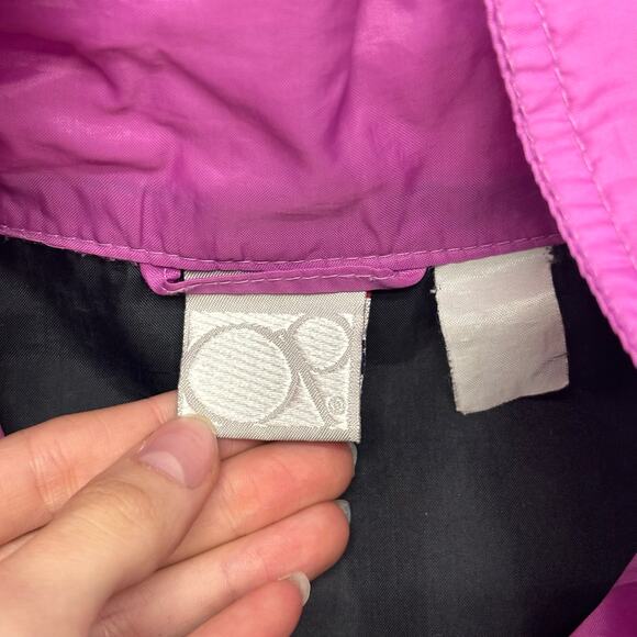 Vintage Ocean Pacific Black Purple Men L Spellout OP Anorak Windbreaker Jacket‎ - Picture 4 of 13